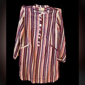 Anthropologie Indian print semi-sheer tunic/dress